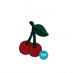 Iron-On Embroidery Sticker - Cherries with Leaf